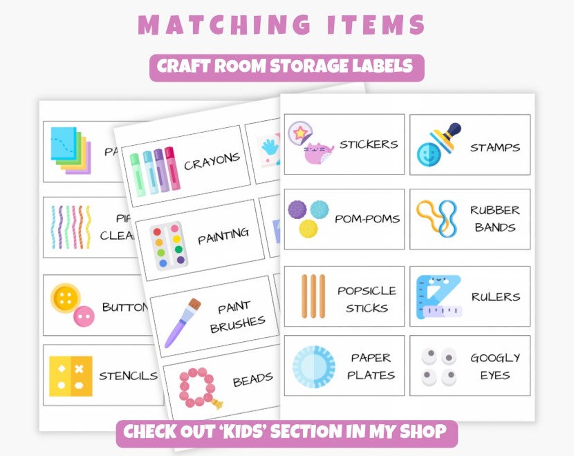 Printable Toys Storage Label for Playroom Kids and Toddler Etsy