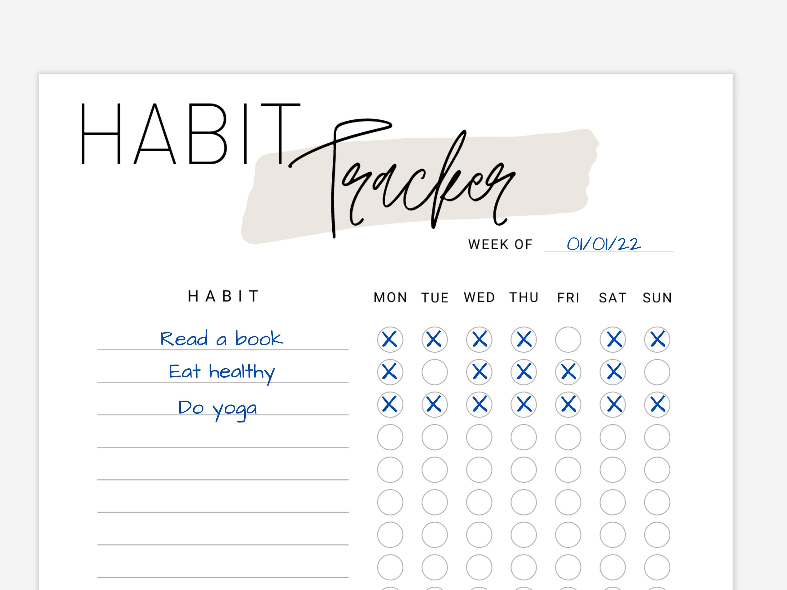 Printable Habit Tracker Weekly Monthly Yearly, A5 A4 US Letter Size ...