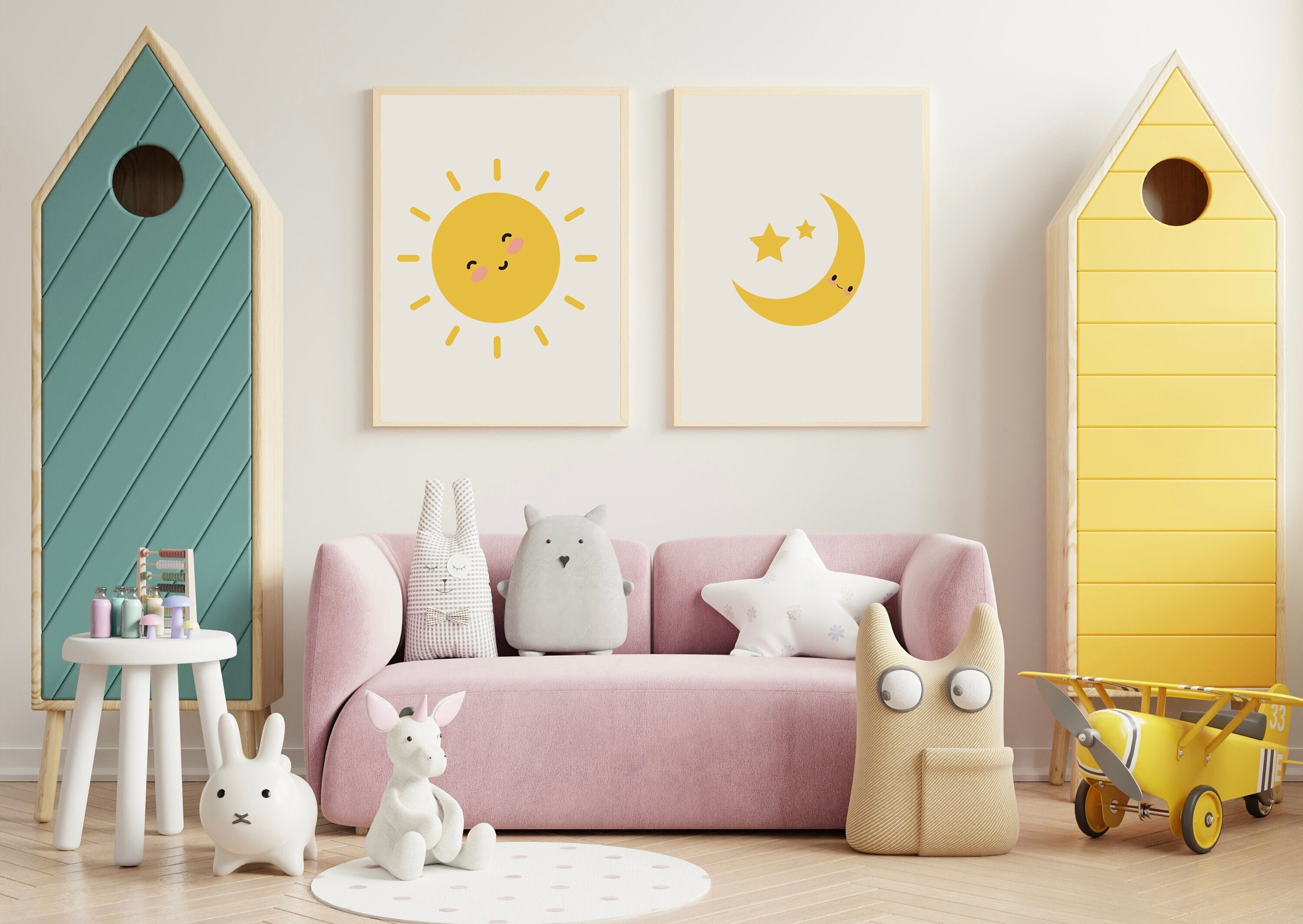 Nursey Sun and Moon Print, Kids Room Poster, Playroom Wall Art ...