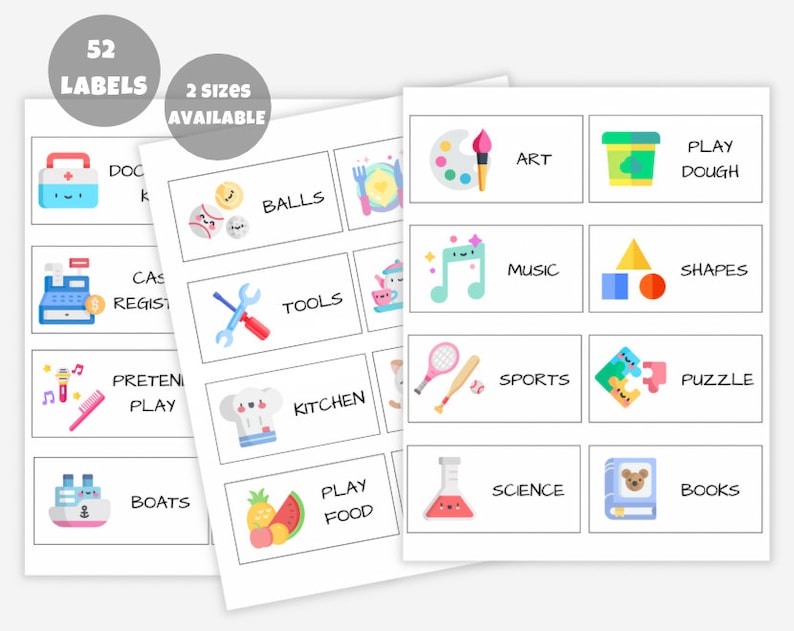 Printable Toys Storage Label for Playroom, Kids and Toddler Toy Box ...