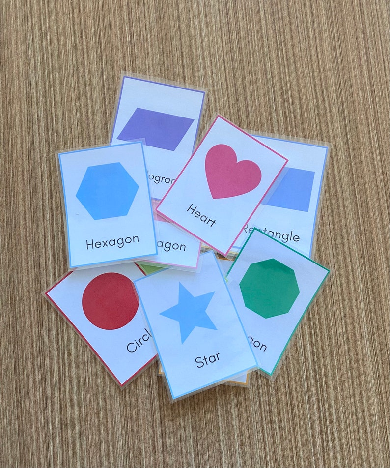 Shapes Flash Cards Printable Preschool Montessori - Etsy
