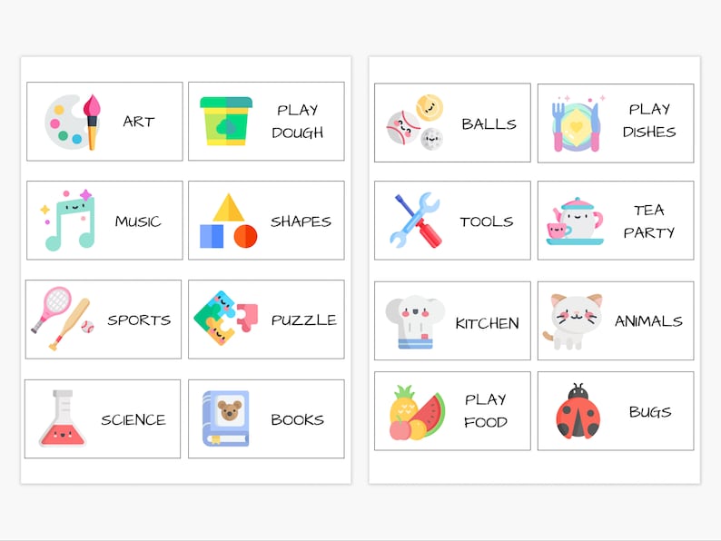 Printable Toys Storage Label for Playroom, Kids and Toddler Toy Box ...