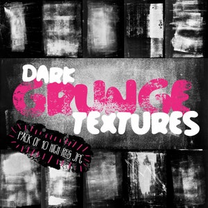 Dark Grunge Background Texture Overlay - Set of 10 - printable abstract handcrafted artwork in high resolution