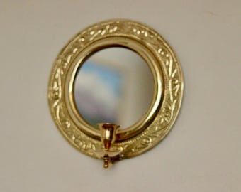 Vintage Brass Sconce with Mirror
