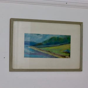 Original Swedish Mid-Century Oil On board Painting&quot; Coastal Landscape &quot;--Vintage & Framed