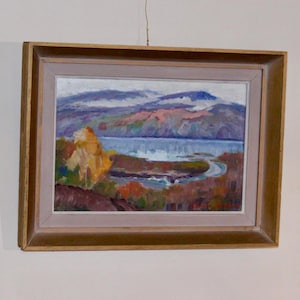 Mid-Century Original Swedish Oil on Panel &quot;Abisko&quot; by Hilmer Eriksson - Vintage & Framed