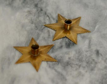 Pair of Swedish Brass Candleholders by L. Andersson