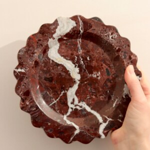 Serafina Red Round Marble Tray W20cm H 2cm - Etsy