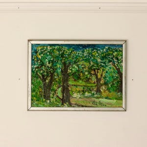 Swedish Original Mid-Century Oil On Board Painting&quot; Clearing&quot; by Stig Allan--Vintage & Framed