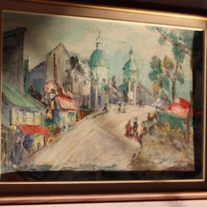 Swedish modernist Oil On Canvas by Sven Dolf"Eastern Dilemma"- Vintage & Framed