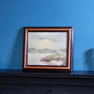 Original Swedish Modernist " Lake " by GÖSTA EMMING (1903-1989) Vintage and Framed