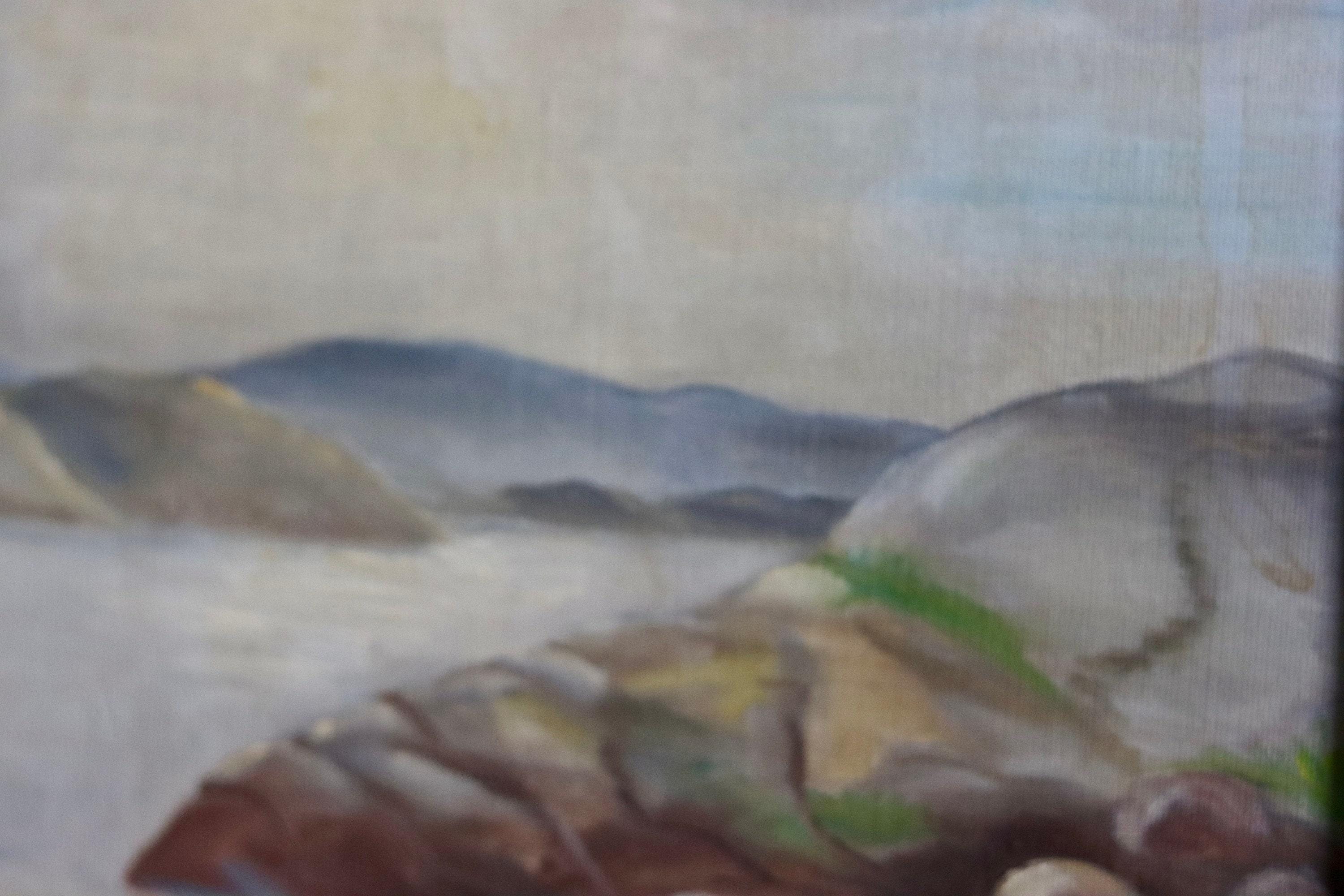 スウェーデンのモダニズム絵画「湖」、GÖSTA EMMING（1903-1989