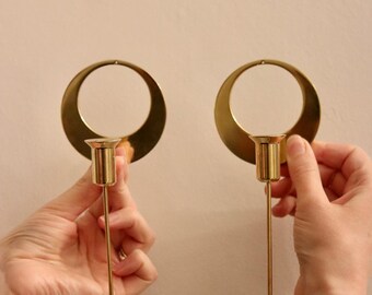 Pair of Vintage Swedish Brass sconces By Arthur Pe, Kolbäck