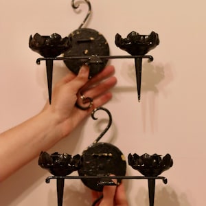 Pair of Vintage Brutalist Metal Sconces
