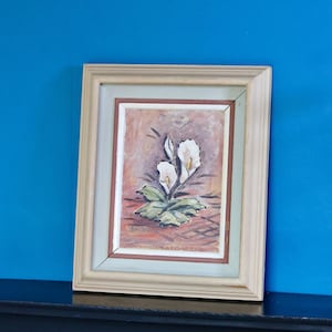 Original Norwegian Mid-Century Oil on Canvas" Peace Lily " by Arvid Nilsson(1913-1976) - Vintage & Framed