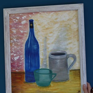 Swedish Mid-Century Oil on Canvas "Still life" Vintage and Framed
