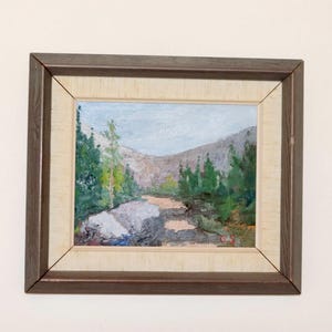 Original Swedish Mid-Century Oil On Canvas Painting&quot; Mountain Stream&quot; --Vintage & Framed