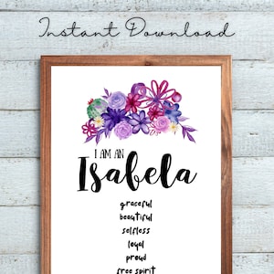 Ik ben een Isabela 5&#39;7&quot; digitale download - Encanto, interieur, kunst, afdrukbaar