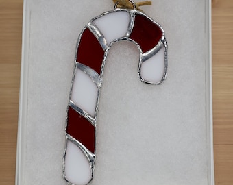 Glasmalerei-Weihnachtsverzierung - Glasmalerei-Zuckerstange - Glasmalerei-Fensterbehang