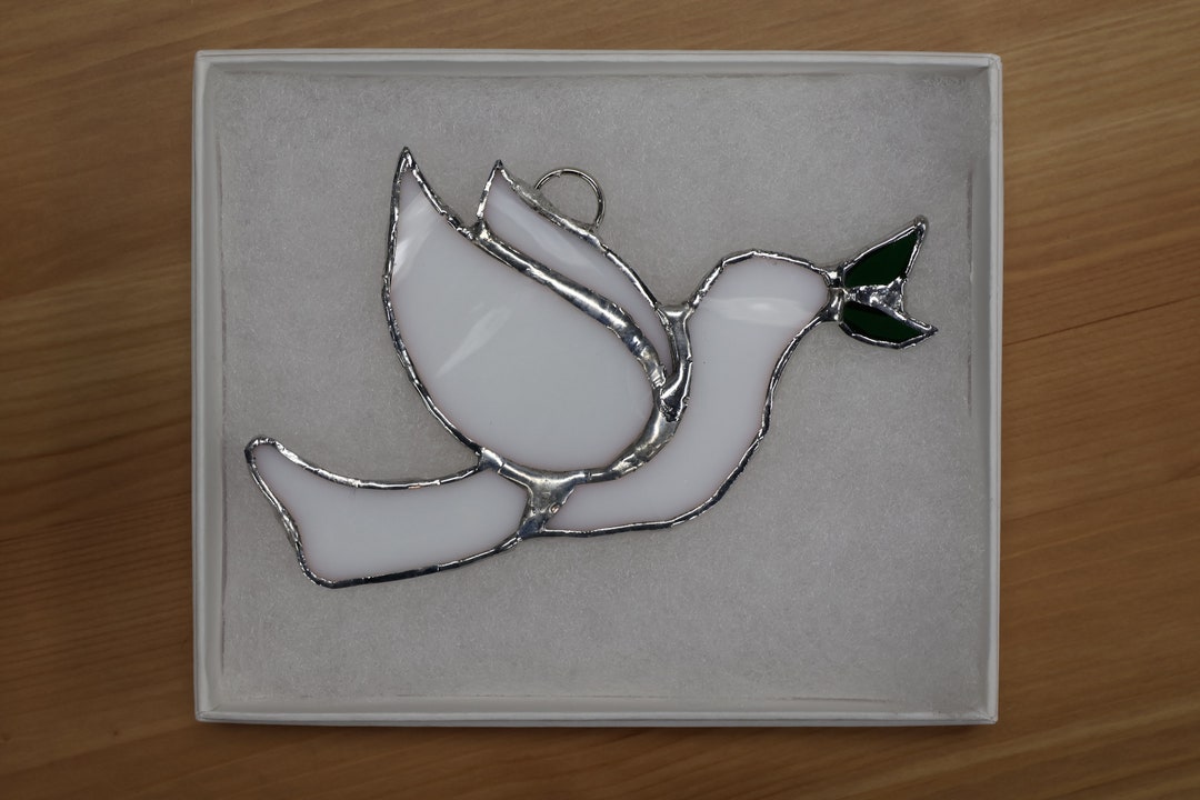 Stained Glass Dove Ornament -stained Glass Christmas Ornament - Stained ...