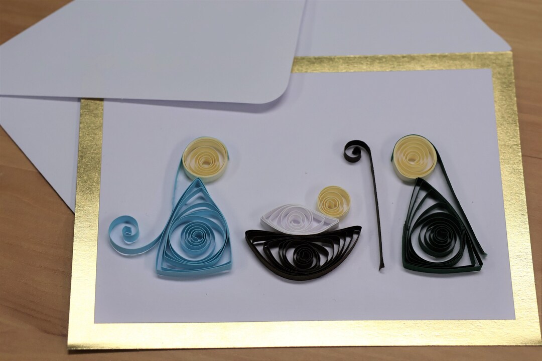 Paper Quilled Nativity Christmas Card Christmas Decoration Etsy
