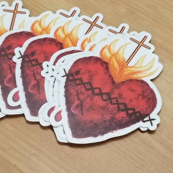 Sacred Heart of Jesus - Catholic Sticker - Vinyl Sticker