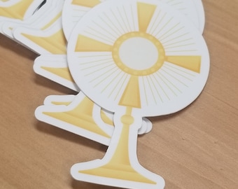 Eucharistic Adoration Sticker - Vinyl Sticker- Catholic Sticker