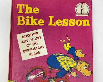 Vintage The Bike Lesson by Stan and Jan Berenstain, First Edition, Book Club Beginner Book by Random House, 1964
