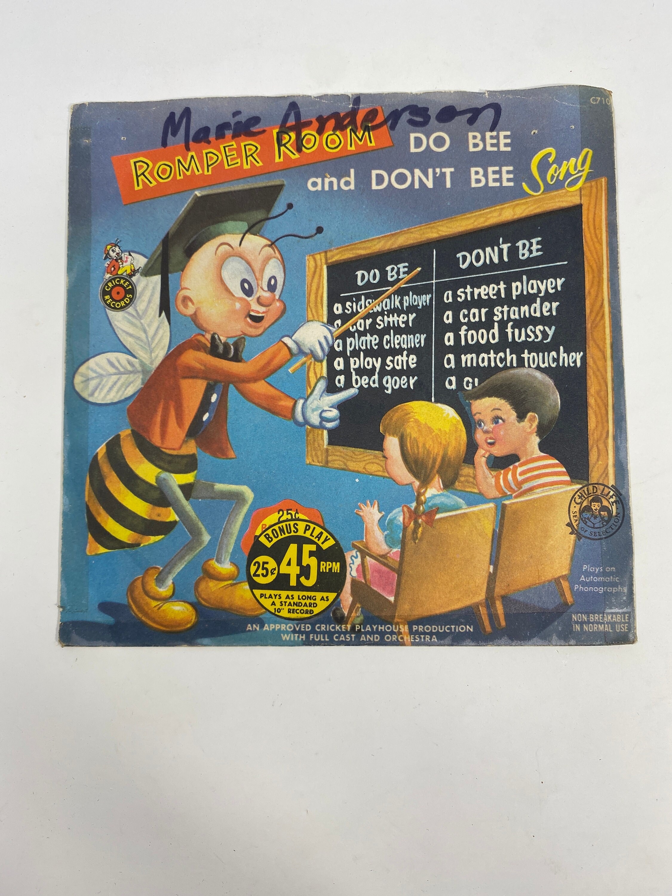 Vintage Romper Room Do Bee and Don't Bee Song, 45 RPM Etsy