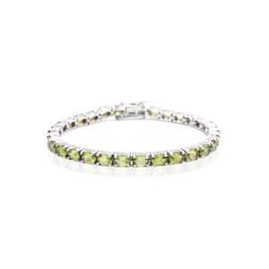 Natural Oval Cut Peridot Bracelet, Peridot Tennis Bracelet, Real Peridot Bracelet, Handmade Bracelet for Women, August Birthstone, For Her