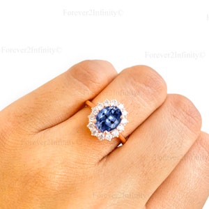 Vintage Tanzanite Engagement Ring, Periwinkle Tanzanite Ring, Princess Diana Tanzanite Promise Ring, December Birthstone, Anniversary Gift