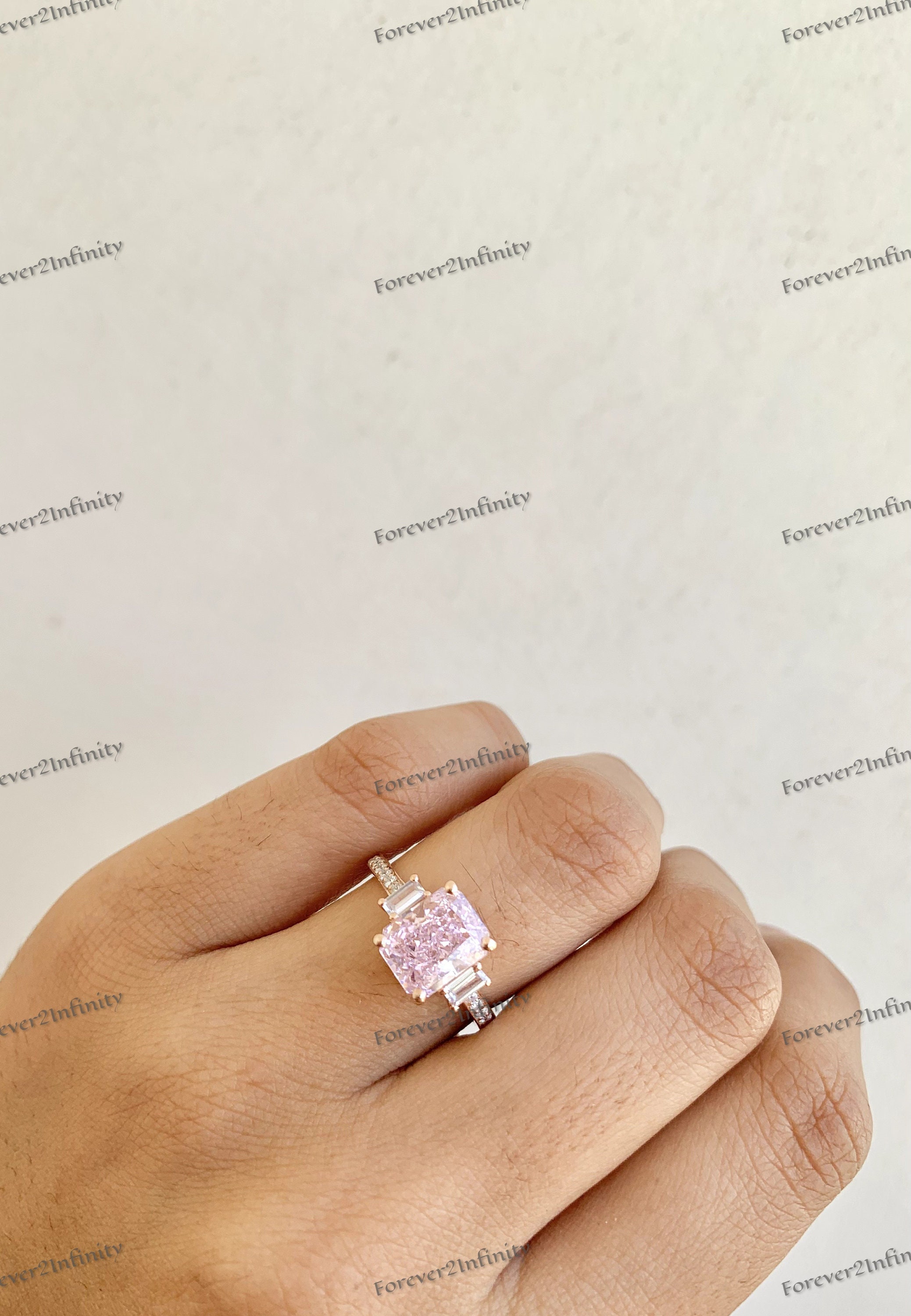 Sterling Silver Pink Sapphire CZ Princess Cut Ring | Sterling Forever