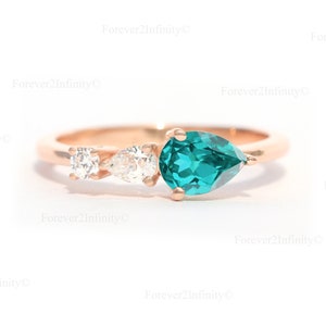 Vintage Paraiba Turmalin Verlobungsring, Birne Paraiba Turmalin Ring, Paraiba Brasilien Neon Vivid Blau, Versprechen Ring, Oktober Geburtsstein