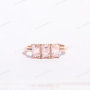 Morganite Engagement Ring, Peachy Pink Morganite Engagement Ring, Promise Ring For Women, Anniversary Gift, Birthday Gift For Her