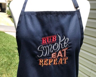 Custom Embroidered Adult Apron for BBQ Smoker Personalize
