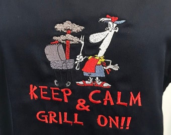 BBQ Apron Keep Calm & Grill Comedy Personalize