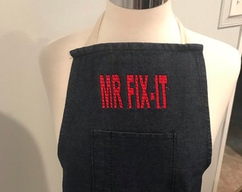 Mr. Fix It Embroidered Denim Look Adult Apron