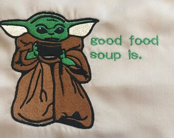 Baby Yoda Personalized Embroidered Adult or Child Apron