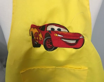 Lightening McQueen Personalized Embroidered Child's Apron