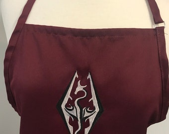 Customizable Embroidered Adult Apron Skyrim Elder Scrolls Great Gamer Gift