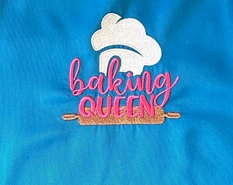 Baking Queen Embroidered Adult Apron