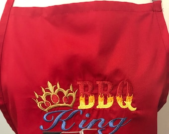 BBQ King Crown Personalized Embroidered Apron