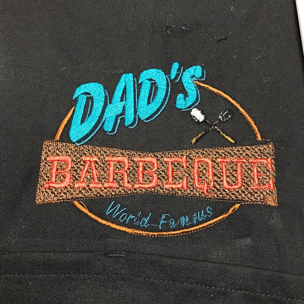 Dad's World Famous BBQ Personalized Embroidered Adult Apron