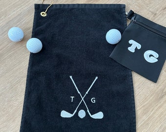 Personalized Golf Towel with Tee Bag