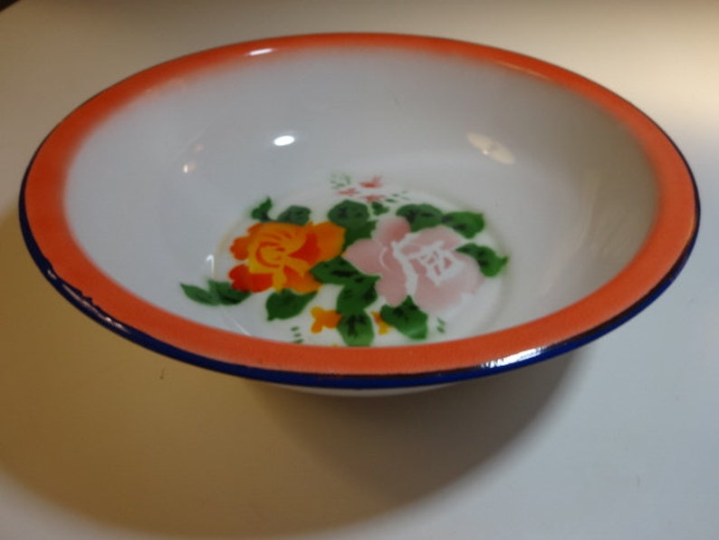 Retro Butterfly Brand Enamel Bowl Etsy