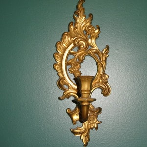 Syroco Ornate Floral Wall Candle Sconce