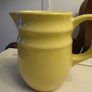 Vintage Bright Yellow Stoneware Pitcher / Creamer Made in USA