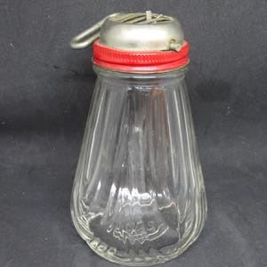 Retro Grater Glass Container with Metal Top with Turn Key