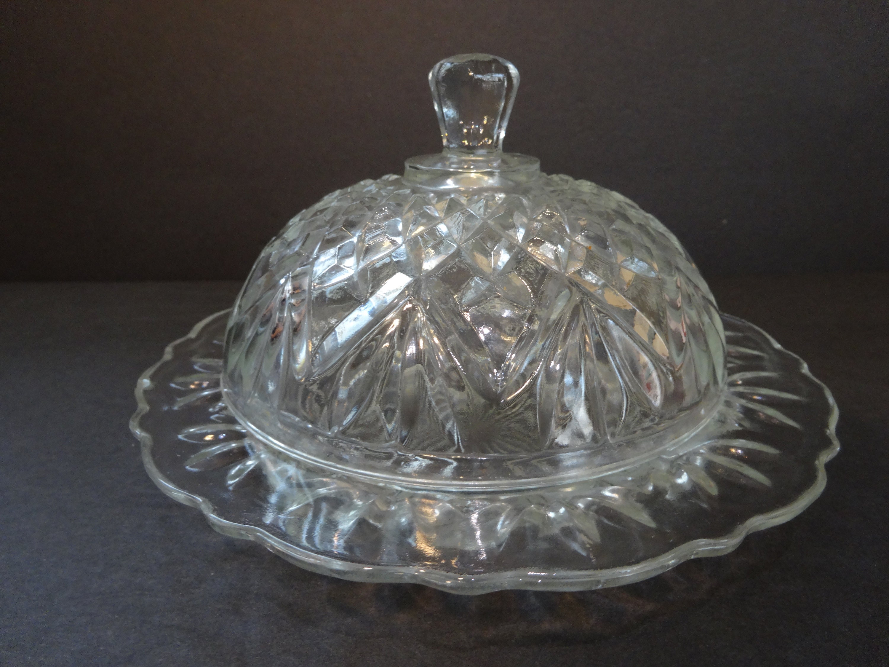 Vintage Anchor Hocking Glass Butter Dish With Lid Etsy