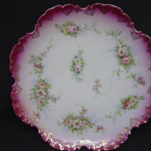 Antique Monbijou Bararia Floral Hand Painted Decorative Plate 8.5&quot; Diameter